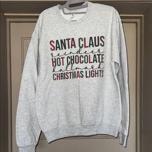 Jerzees Light Gray Festive Sweatshirt